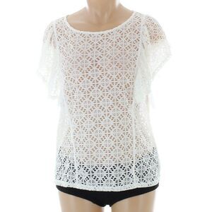 Halogen Lace see though Shirt Top NWT